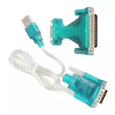 Cabo Serial Conversor Usb 2.0 Rs232 Macho + Adaptador Db25. Cor Verde