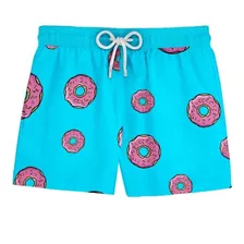 Short Praia Donuts Simpsons Rosca Bermuda Masculino Ref0249