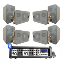 Combo 8 Parlantes Musica Funcional + Consola Potencia 4ch Bt