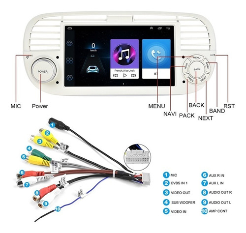 Estreo Con Android 10.0 Y Radio For Fiat 500 2007-2015 Foto 10