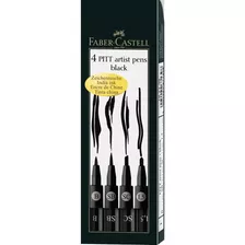 Canetas Pitt Faber-castell Preta 4 Pontas B Sb Sc 1,5 167139