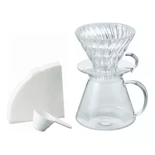 Cafetera Hario Filtro Kit Brewing V60 De Vidrio Con Filtros