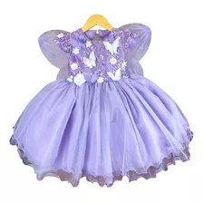 Vestido Infantil Jardim Encantado Lilás Acmp Tiara De Brinde