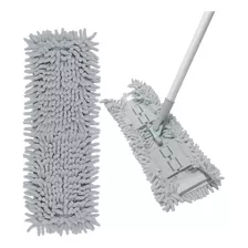 Refil Rodo Mop Chenille Vassoura E Pano Chenille Cor Cinza