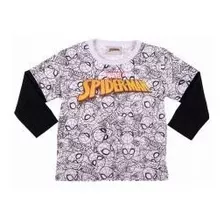 Blusa Marvel Meninos Manga Longa Homem Aranha Spider 1 Ano