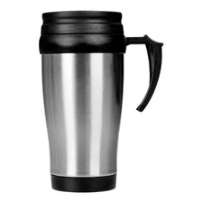 50 Caneca Inox Com Tampa 400 Ml Cromado Atacado