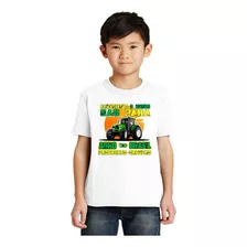 Camisa Camiseta Infantil Trator Fazenda Roça Agro Criança D