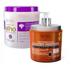 Kit Forever Liss Cauter Restore 500g + Máscara Alho 450g