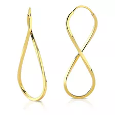 Aqua Jóias Argola Infinito Brinco Ouro 18k Cor Amarelo