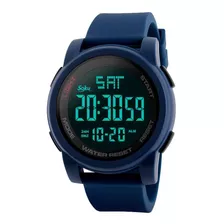 Reloj Digital Deportivo Dual Cronometro Sumergible Sk Color Del Bisel Azul Marino