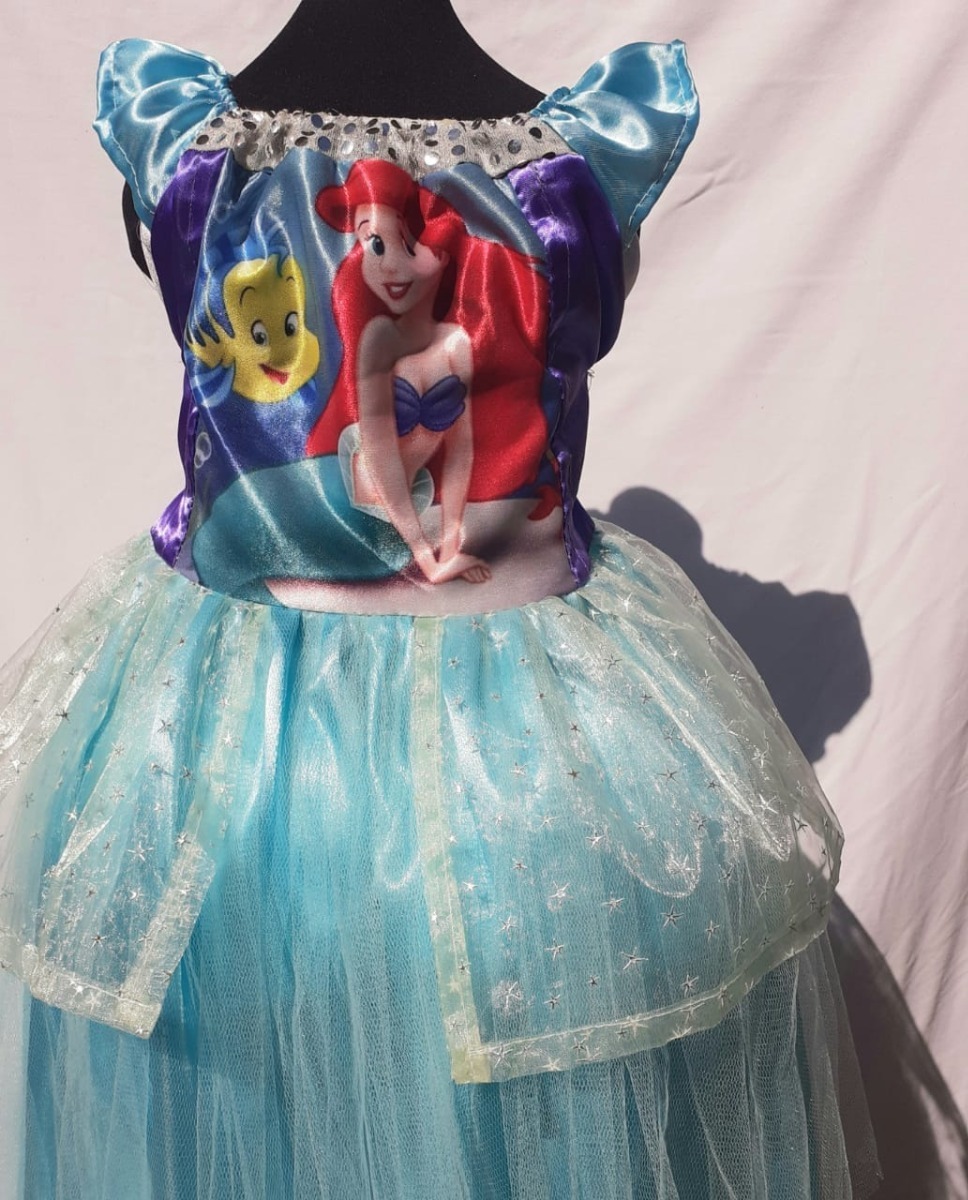 Disfraz Vestido La Sirenita. Vestido De Raso Princesa Ariel - Avisos en Souvenirs, Cotillón y Fiestas Disfraz Vestido La Sirenita. Vestido De Raso Princesa Ariel - Avisos en Souvenirs, Cotillón y Fiestas