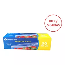 Kit Saco Zip Freezer Bag Fecho Duplo 17,7x19,5 Member's Mark