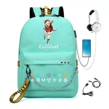 Mochila De Genshin Impact Con Usb Para Estudiantes