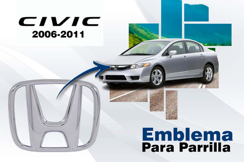 Emblema Parra Parrilla Honda Civic 2006-2011. Foto 3