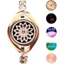 Relógio Smartwatch Feminino Bracelete Lemfo Dourado