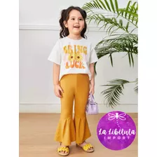 Hermoso Conjunto De Pantalón Acampanado Para Niñas