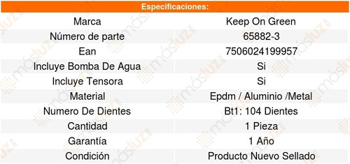 Kit Distribucion Bomba Agua 206 L4 1.4l 03_08 Kg 1328304 Foto 2