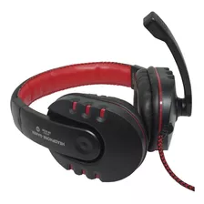 Headset Gamer Fone Ouvido P2 Bass Stereo Microfone Pc Jogo Cor Preto/vermelho