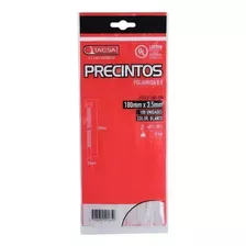 Precintos Prensacable 180mm X 3.5mm Tacsa X 100 Unidades Color Blanco