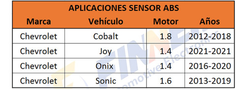 Sensor Abs Chevrolet Cobalt Joy Onix Sonic Trasero Izquierdo Foto 5