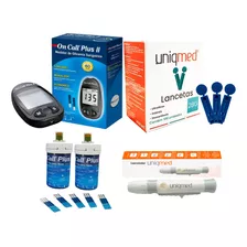 Kit Medidor On Call Plus 2 + 100 Tiras Reagentes P/ Diabete