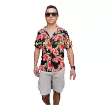  Camisa Floral Havaiana Viscose 