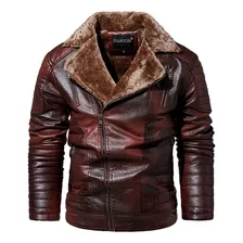 Chamarra Hombre Cálido Forro Polar Diseño Chaqueta Bomber Pu