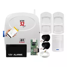 Kit Alarme Jfl Monitorado Ethernet Active 32 Duo +3 Sensores