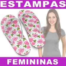 450 Estampas Artes Sublimação Chinelos Femininos