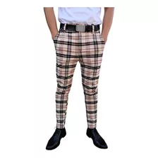 Pantalón De Cuadros De Vestir O Casual Elegante Para Hombre