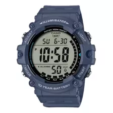 Reloj Casio Hombre Digital Ae-1500wh-2av Color De La Correa Azul Color Del Bisel Azul Color Del Fondo Gris