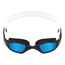 Gafas De Natación Ninja Negro/blanco Lente Espejado Azul