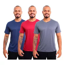 Kit 3 Camisetas Masculinas Dry Poliéster Corrida Academia