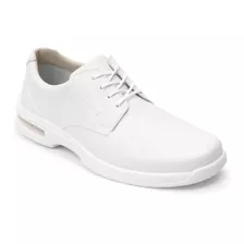 Zapato Derby Plain Toe Flexi Hill 402801 De Piel Blanco Diseño Liso 27 Mx Para Adultos - Hombre
