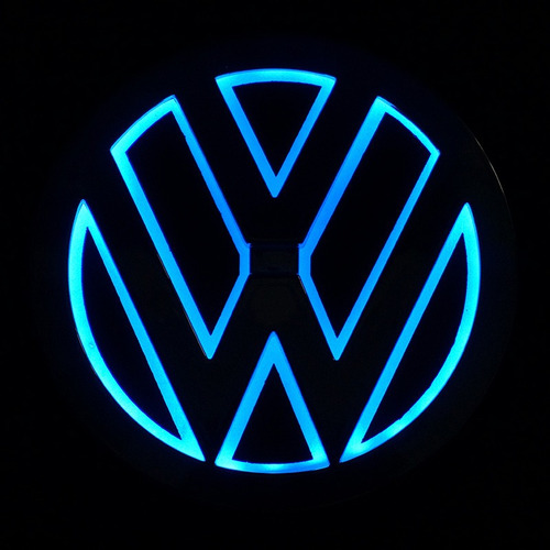 Logotipo Led Volkswagen 3d Luz Azul Vw Foto 3