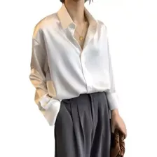 Polera De Seda Vintage Blusa Holgada Para Mujer