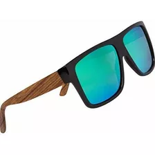 Gafas De Sol - Woodies Zebra Wood Aviator Wrap Sunglasses Wi