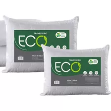 Kit 2 Travesseiro Eco Impermeável Branco Confortável