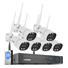 H.view Kit De Cámaras De Seguridad Videovigilancia Wifi Audio 3mp 6 Cámaras Exterior Disk 2000gb Nvr Accesorios Incluidos Cámaras De Seguridad Con Detección De Movimiento Hv-86xm311-2tb