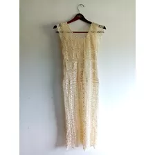 Vestido De Novia Hecho A Mano En Crochet, Hilo Sedoso Beige