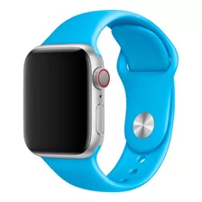 Pulseira Sport Silicone Para Apple Watch Serie 7 45mm Cor Azul-celeste