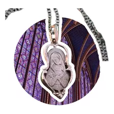 Dije Virgen De Los Milagros Con Cadena Plata Ley.925 