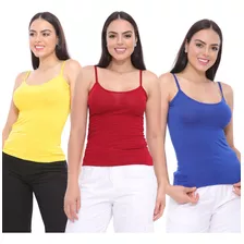 Kit Com 10 Pçs Blusinhas Regata Feminina Alça Fina Algodão