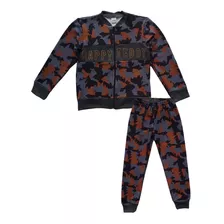 Conjunto Moletom Infantil Masculino Zíper Roupa Frio 