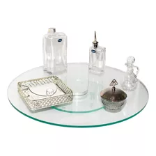 Centro De Mesa Giratório Decorativo De Vidro 80cm