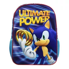 Mochila Escolar Sonic 16 Ultimate Power Diseño 3d 