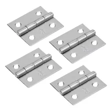 4 Dobradiça Inox Aisi 304 38x34mm Com Pino Fixo Reforçada