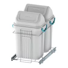 Lixeira Para Cozinha Elevatta Deslizante Dupla 19l 3430