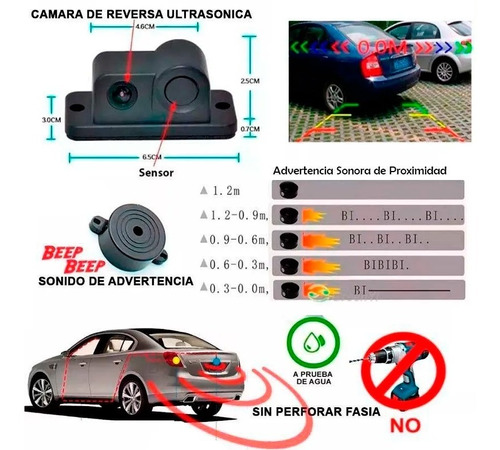 Espejo Retrovisor Dvr Sensor Y Camara Reversa Logo Chrysler Foto 4