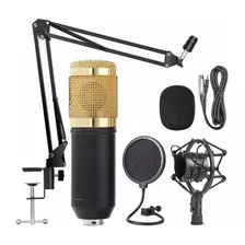 Microfone Estúdio Bm800 + Pop Filter + Aranha + Braço Articu